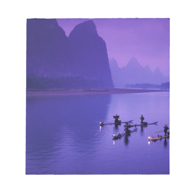 Bloc-note Chine, rivière Li. Pêcheurs au cormoran. (Devant)