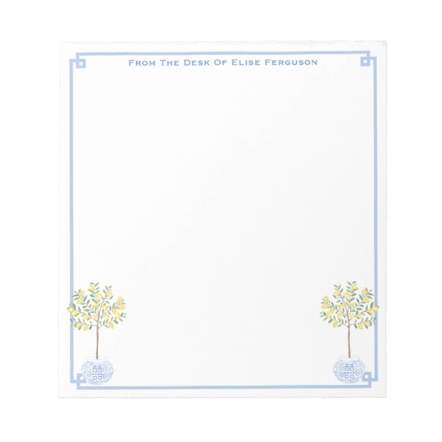 Bloc-note Chinoiserie Chic Lemon Tree Classic Lady's Desk (Devant)