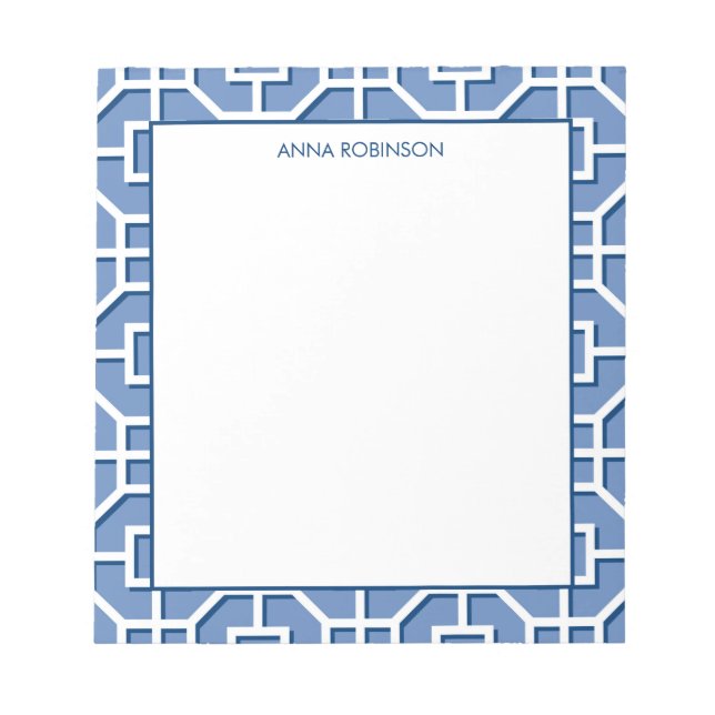 Bloc-note Chinoiserie Motif bleu et blanc (Devant)