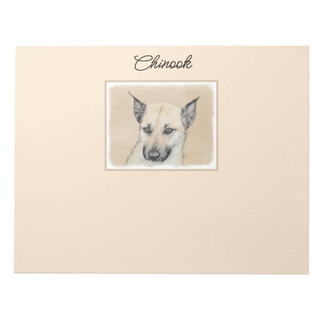 Bloc-note Chinook (Oreilles Pointées) Peinture - Art Chien o (Devant)