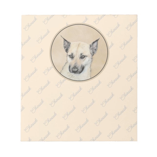 Bloc-note Chinook (Oreilles Pointées) Peinture - Art Chien o (Devant)