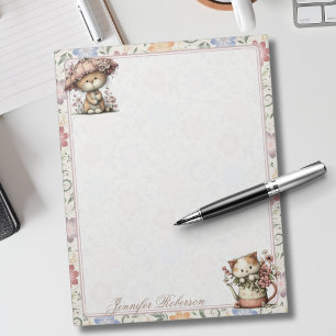 Bloc-note Chintz Jardin Anglais Floral Botanique Chats