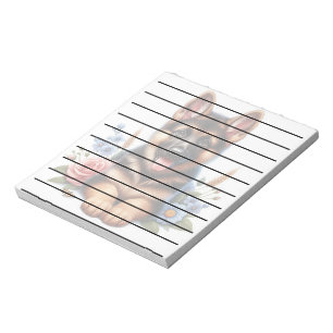 Bloc-note Chiot allemand jouant avec fleurs