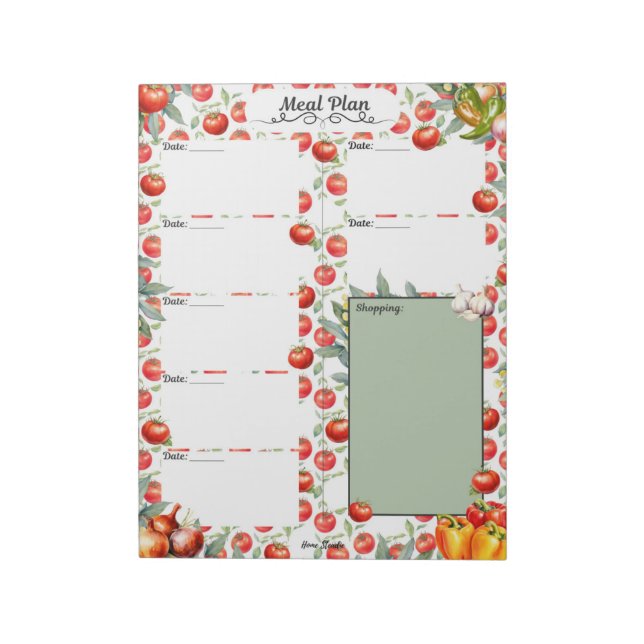 Bloc-note Chips 'N Salsa 7 Day Blank Meal Planner (Tourné)