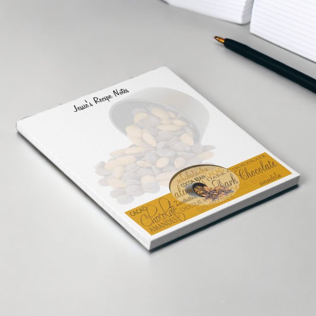 Bloc-note Chocolat, amandes et chocolat foncé Conception de  (fun 5.5" x 6" chocolate lover notepad )