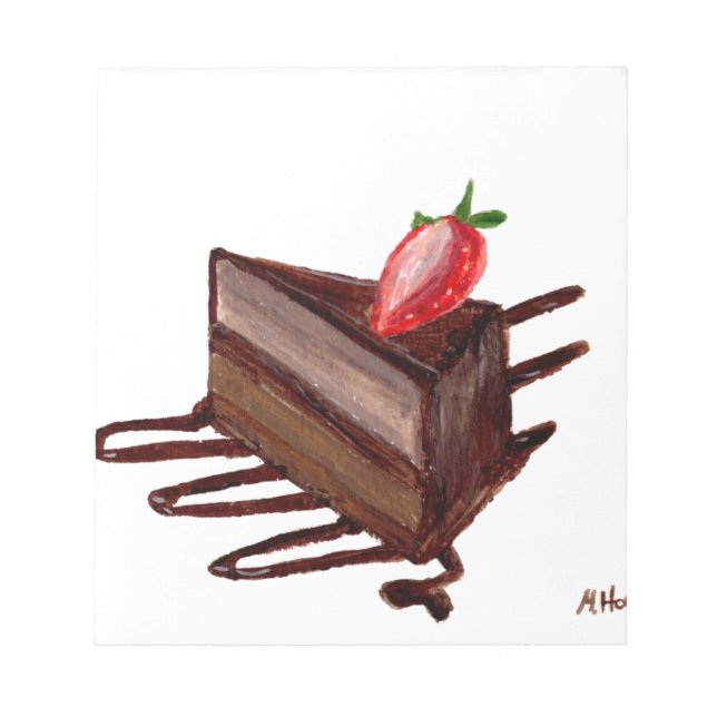 Bloc-note Chocolat gâteau nourriture aquarelle boulangerie d (Devant)