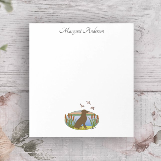 Bloc-note Chocolat Labrador Bird Dog Sunset (Chocolate Labrador Bird Dog Sunset Design Notepad for Labrador Owners.  Labrador Silhouette Design.)