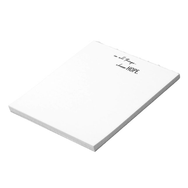 Bloc-note choisissez l'espoir Notepads moderne inspirant  (Tourné)