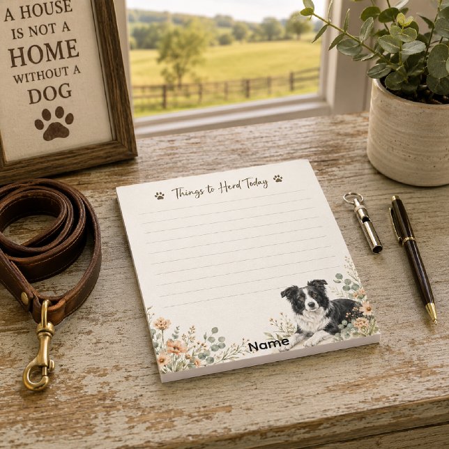 Bloc-note Choses à rassembler aujourd'hui Border Collie (Créateur téléchargé)