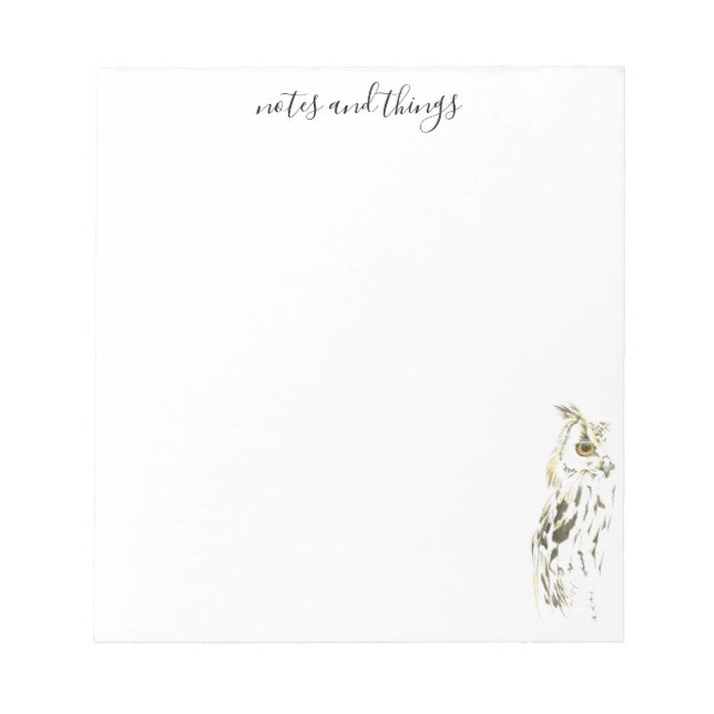 Bloc-note Chouette Brown aquarelle (Devant)