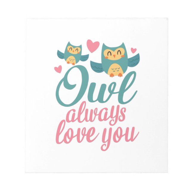 Bloc-note Chouette Cadeau Couple Toujours Vous Aimez (Devant)