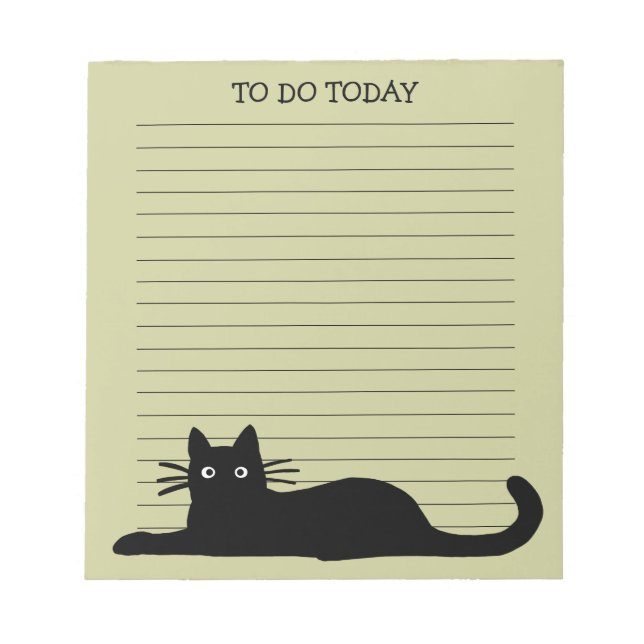 Bloc-note Chouette chatte noire personnalisée avec ligne (Devant)