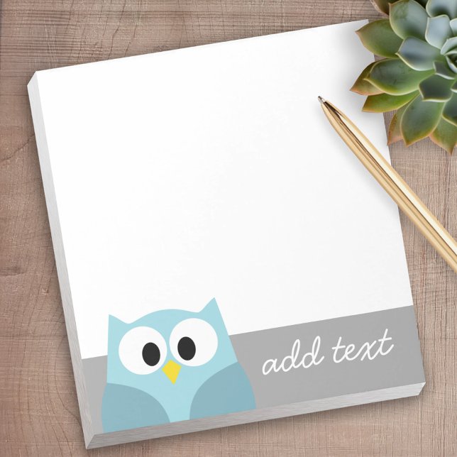 Bloc-note Chouette de dessin mignonne - Nom personnalisé ble (Personalized notepad - great for a gift or your home office)
