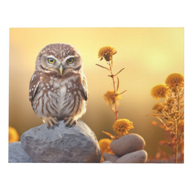 Bloc-note Chouette Oiseau sauvage Animal Tranquille Pacifiqu (Devant)