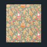 Bloc-note christmas gingerbread santa<br><div class="desc">gingerbread, "gingerbread man", "christmas cookies", christmas, xmas, "kawaii christmas""kawaii xmas", snowman, snowflakes, santa, "santa claus", "ugly christmas", kawaii, ornaments, stockings, retro, "old fashioned", reindeer brown red green white</div>