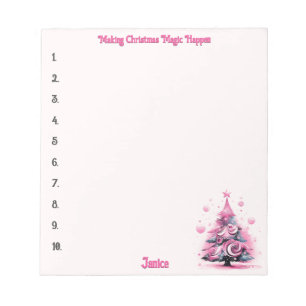 Bloc-note Christmas Magic Maker To Do List Rose Ajouter un n