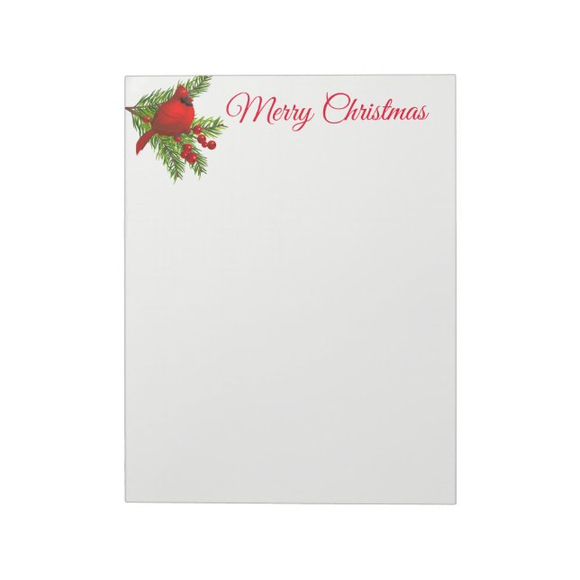 Bloc-note Christmas Notepad-Red Cardinal (Tourné)