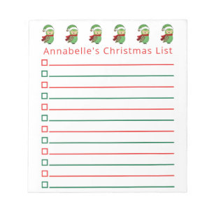Bloc-note Christmas Owls Shopping List Personalize