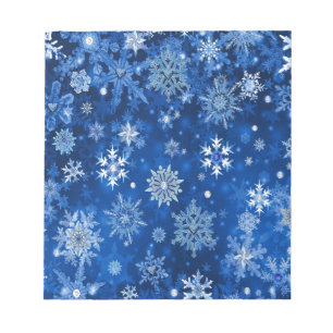Bloc-note Christmas Snowflakes Blue and Silver
