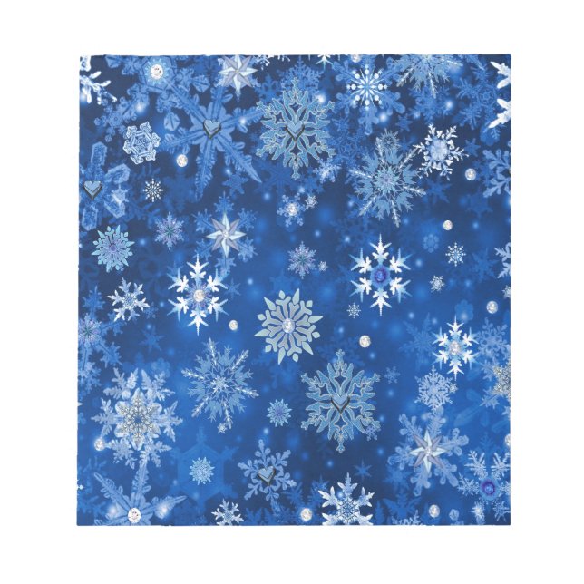 Bloc-note Christmas Snowflakes Blue and Silver (Devant)