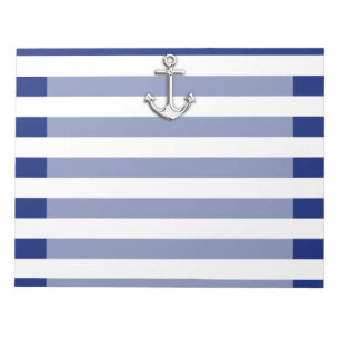 Bloc-note Chrome Anchor on Navy Stripes