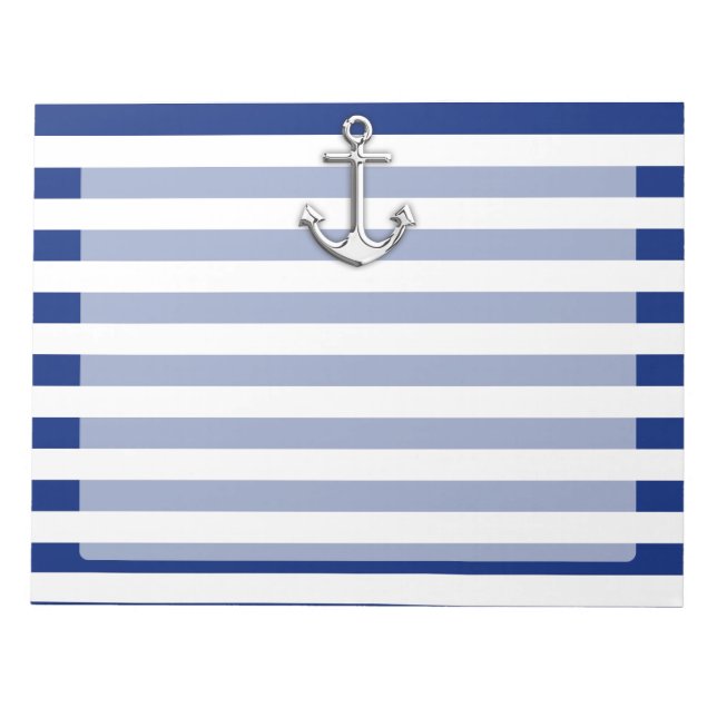 Bloc-note Chrome Anchor on Navy Stripes (Devant)
