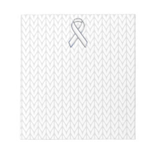 Bloc-note Chrome Comme Blanc Knit Ribbon Sensibilisation Imp