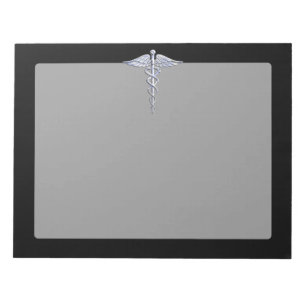 Bloc-note Chrome Comme Caduceus Symbole Médicale