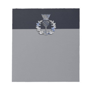 Bloc-note Chrome comme sur Carbon Fibre Print Scottish Thist