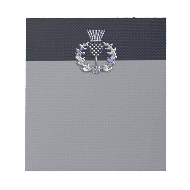 Bloc-note Chrome comme sur Carbon Fibre Print Scottish Thist (Devant)