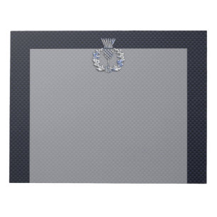 Bloc-note Chrome comme sur Carbon Fibre Print Scottish Thist