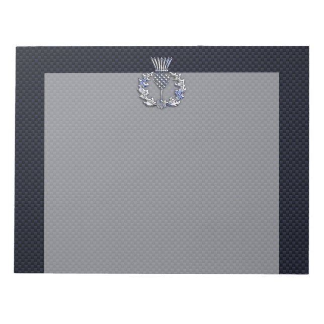 Bloc-note Chrome comme sur Carbon Fibre Print Scottish Thist (Devant)