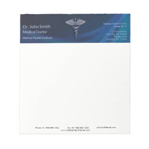 Bloc-note Chrome Dark 3D Médicale Holographique Caduceus