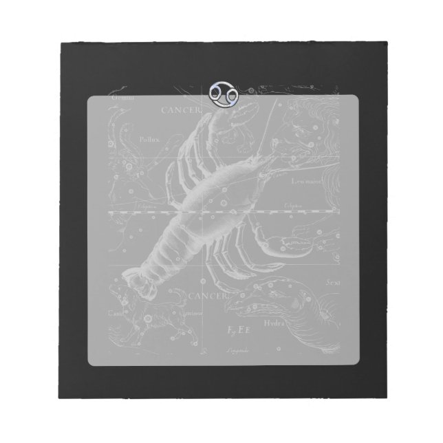 Bloc-note Chrome like Cancer Sign on Hevelius Engraving (Devant)
