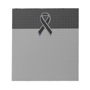 Bloc-note Chrome Style Black Ribbon Awareness Decor