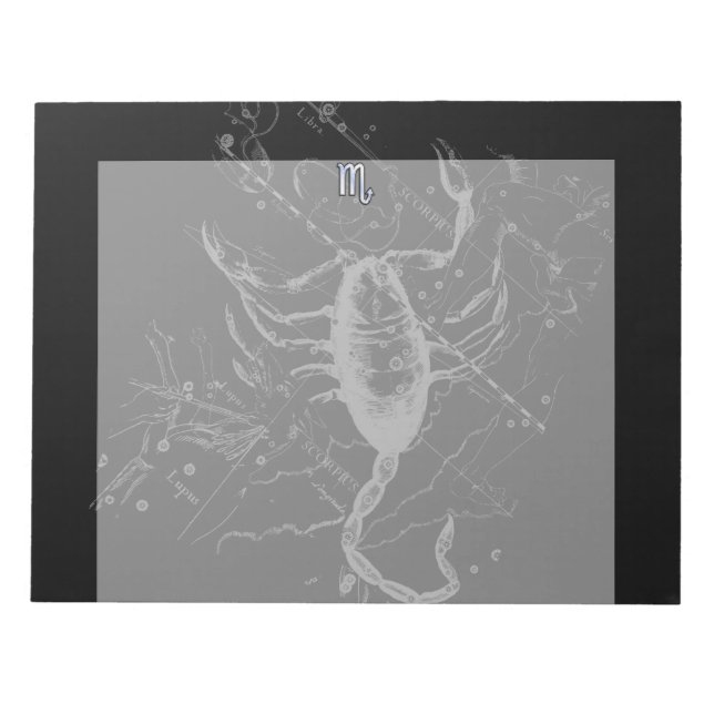 Bloc-note Chrome Style Scorpio Zodiac Symbol on Hevelius (Devant)