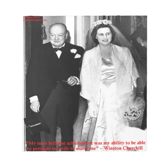 Bloc-note Churchill & Célèbre citation sur le mariage (Devant)