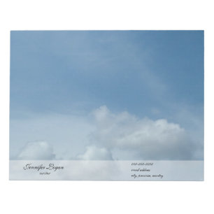 Bloc-note ciel bleu et nuages blancs