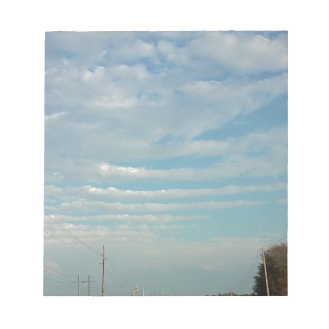 Bloc-note ciel bleu onduler les nuages (Devant)
