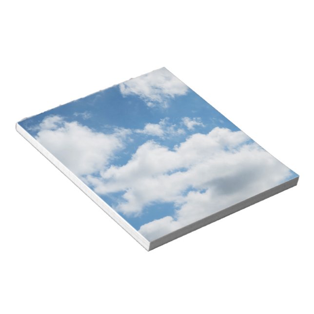 Bloc-note ciel, météo, nature, blanc, bleu, nuage, soleil (Incliné)