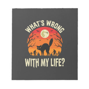 Bloc-note Cimetière de chat noir Halloween Horreur Graphique