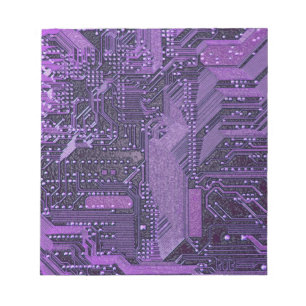 Bloc-note Circuit imprimé cybernétique violet technologie ar