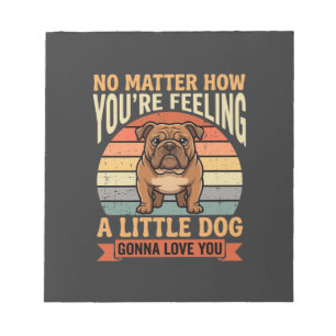 Bloc-note Citation d'amour de bouledogue drôle Rétro Chien