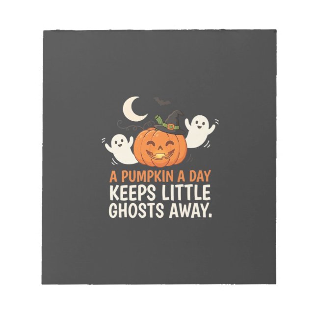 Bloc-note Citation de citrouille fantôme Halloween Design_1 (Devant)
