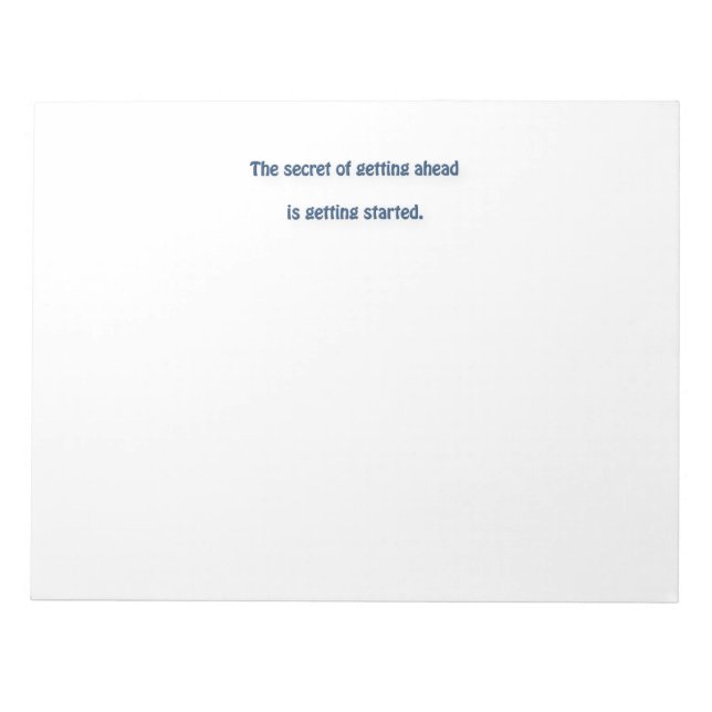 Bloc-note Citation de Mark Twain - Le secret de l'avance est (Devant)