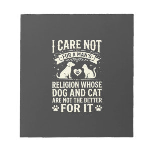 Bloc-note Citation de religion de chien et chat