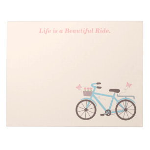 Bloc-note Citation de vélo La vie est un beau voyage