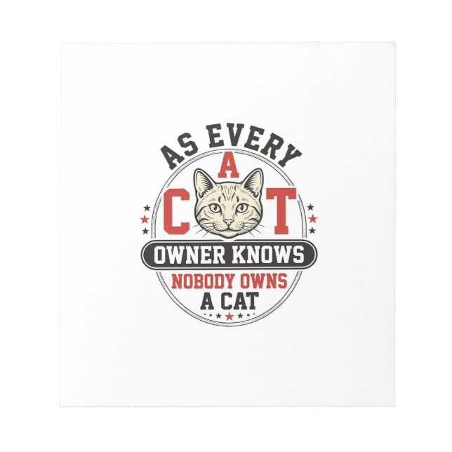 Bloc-note Citation drôle de propriétaire de chat Design de g (Devant)