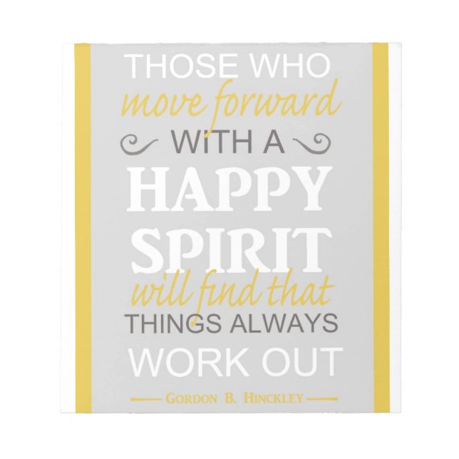 Bloc-note citation inspirante de gordon b hinckley lds (Devant)