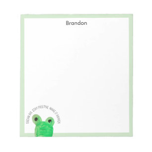 Bloc-note Citation inspirante personnalisée Cute frog
